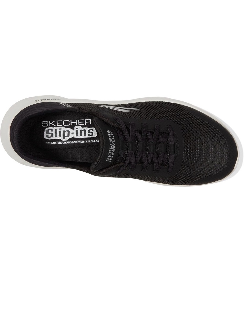 Skechers womens 9.5 Black Slip-In Athletic Sneaker with White Sole